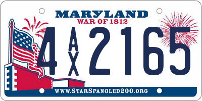 MD license plate 4AX2165