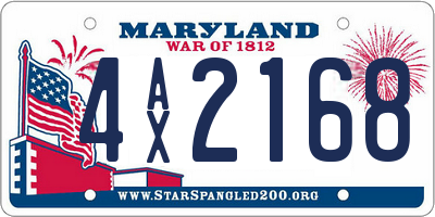 MD license plate 4AX2168