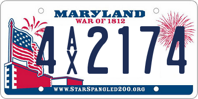 MD license plate 4AX2174