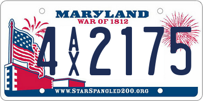 MD license plate 4AX2175