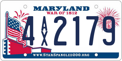 MD license plate 4AX2179