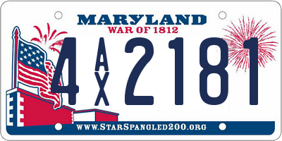 MD license plate 4AX2181
