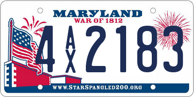 MD license plate 4AX2183