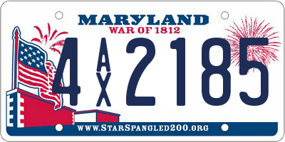 MD license plate 4AX2185