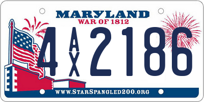 MD license plate 4AX2186