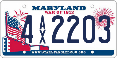 MD license plate 4AX2203