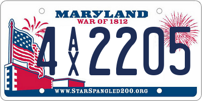 MD license plate 4AX2205