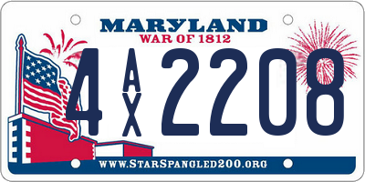 MD license plate 4AX2208
