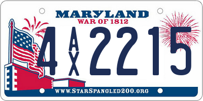 MD license plate 4AX2215