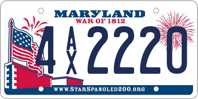 MD license plate 4AX2220