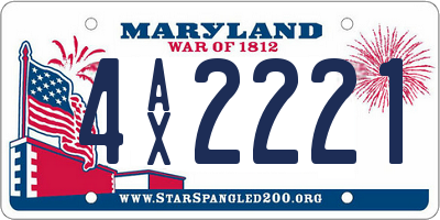 MD license plate 4AX2221