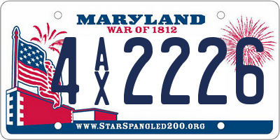 MD license plate 4AX2226