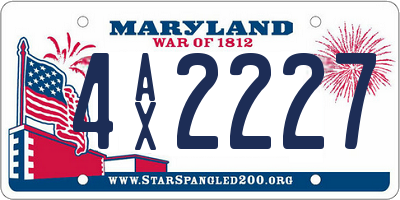 MD license plate 4AX2227