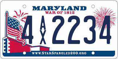MD license plate 4AX2234