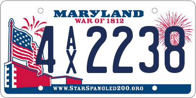 MD license plate 4AX2238