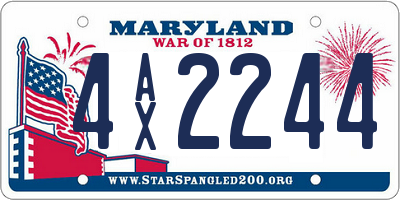 MD license plate 4AX2244
