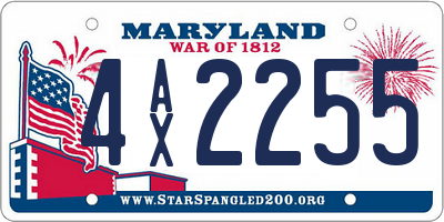 MD license plate 4AX2255