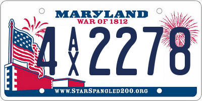 MD license plate 4AX2278