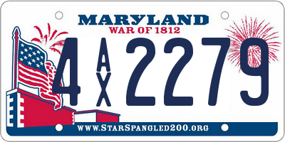 MD license plate 4AX2279