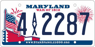 MD license plate 4AX2287