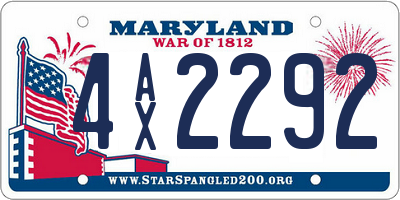 MD license plate 4AX2292
