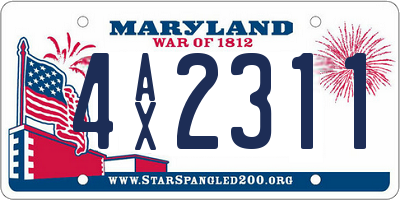 MD license plate 4AX2311