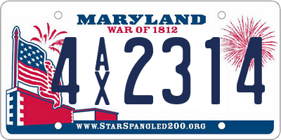 MD license plate 4AX2314