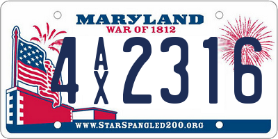 MD license plate 4AX2316