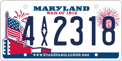 MD license plate 4AX2318