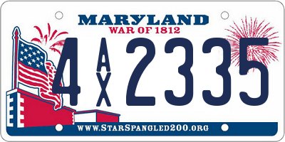 MD license plate 4AX2335