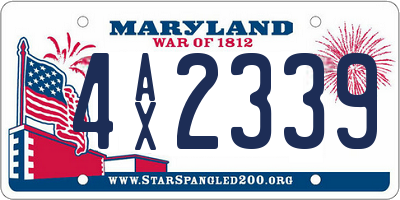 MD license plate 4AX2339