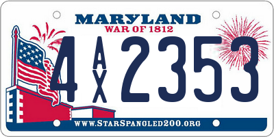 MD license plate 4AX2353