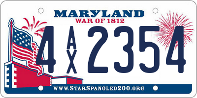 MD license plate 4AX2354