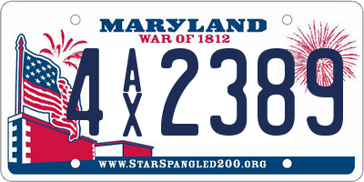 MD license plate 4AX2389