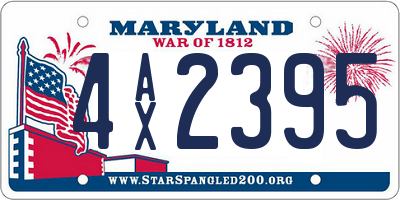 MD license plate 4AX2395