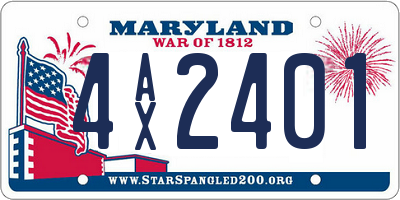 MD license plate 4AX2401