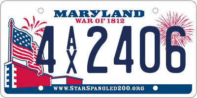 MD license plate 4AX2406