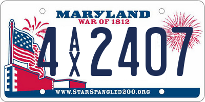 MD license plate 4AX2407