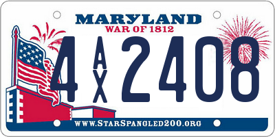 MD license plate 4AX2408