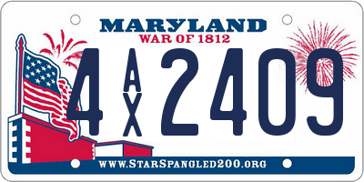 MD license plate 4AX2409