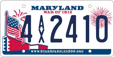 MD license plate 4AX2410