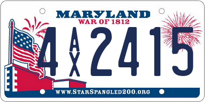 MD license plate 4AX2415