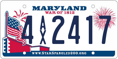 MD license plate 4AX2417