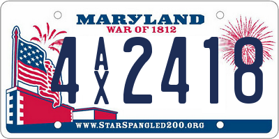 MD license plate 4AX2418