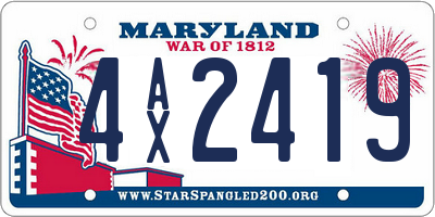 MD license plate 4AX2419