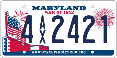 MD license plate 4AX2421