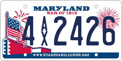 MD license plate 4AX2426