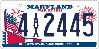 MD license plate 4AX2445