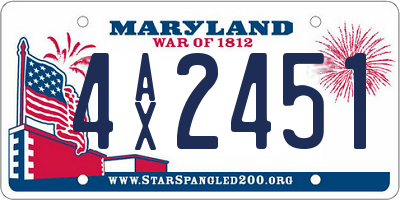 MD license plate 4AX2451