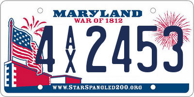 MD license plate 4AX2453